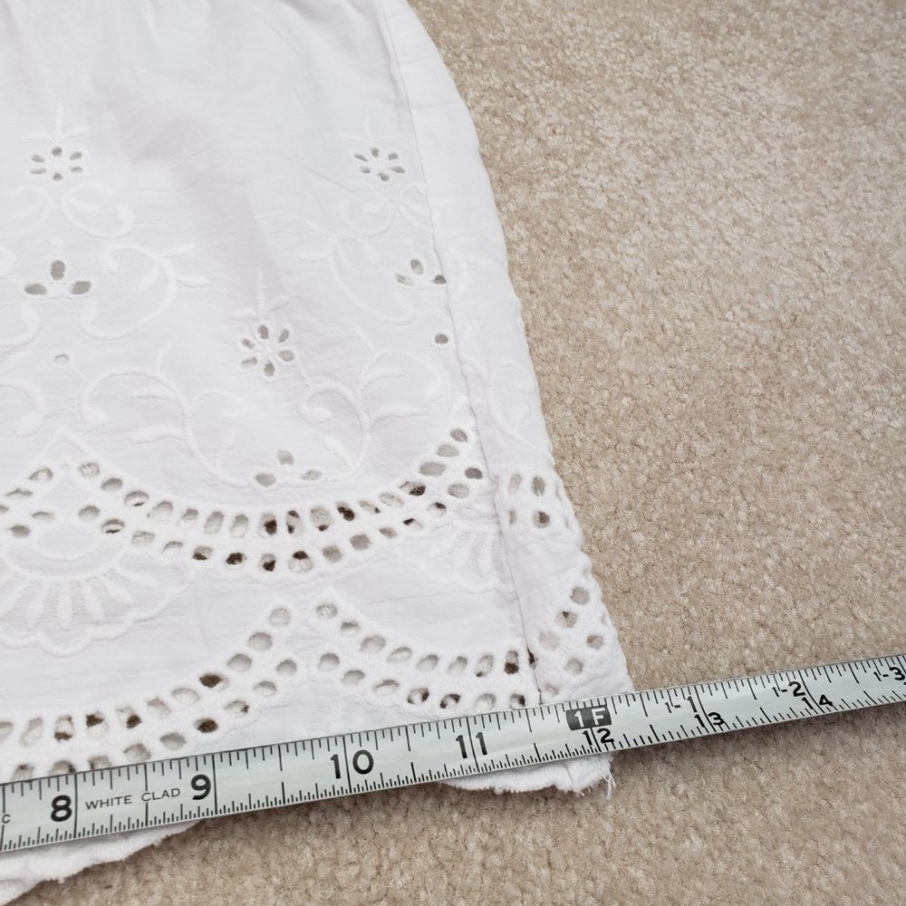 White Eyelet Drawstring Women's Shorts - Picture 7 of 8